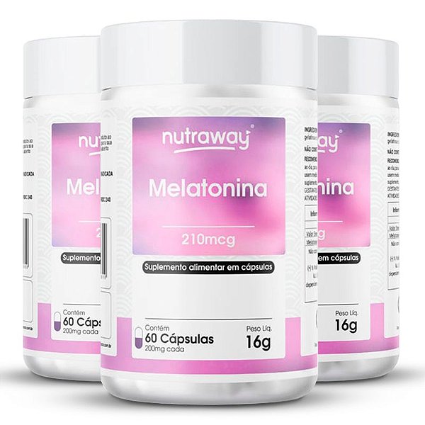 Kit 3 Melatonina Nutraway 210mcg 60 cápsulas