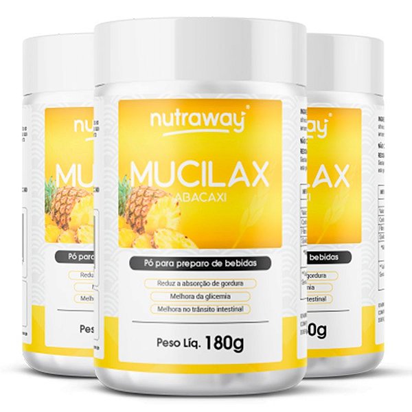 Kit 3 Mucilax Abacaxi Nutraway 180g
