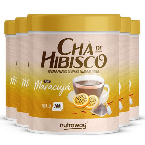 Kit 5 Chá De Hibisco Maracujá Nutraway 200g