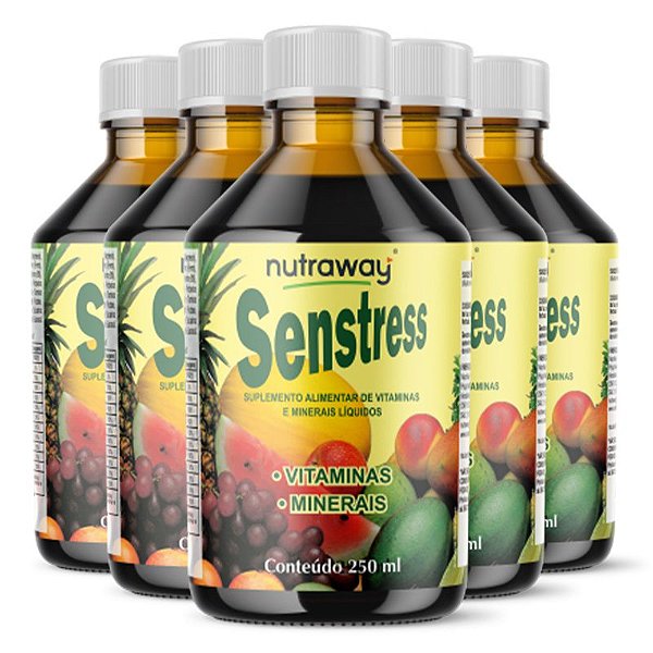 Kit 5 Senstress Energy Vitaminas e Minerais Nutraway 250ml