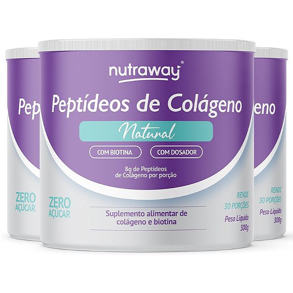 Kit 3 Peptídeos de Colágeno Nutraway 300g