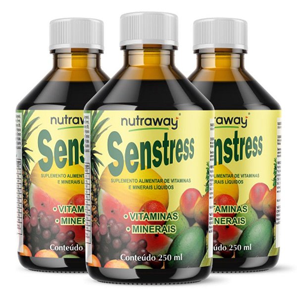 Kit 3 Senstress Energy Vitaminas e Minerais Nutraway 250ml