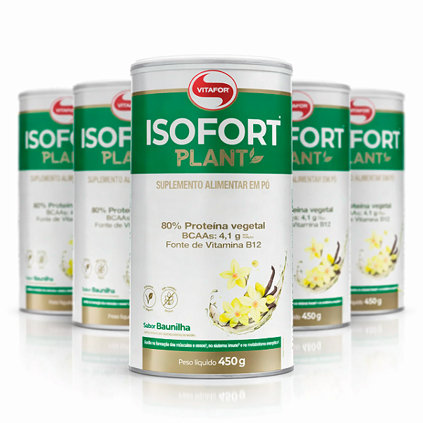 Kit 5 Isofort Plant Vitafor 450g Baunilha