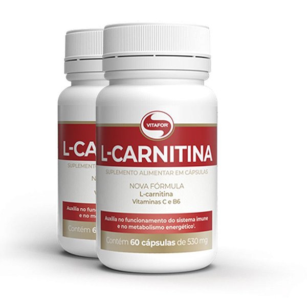 Kit 2 L-Carnitina + B6 Vitafor 60 cápsulas