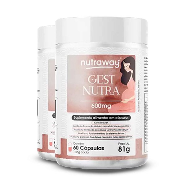 Kit 2 GestNutra Suplemento Vitamínico e Mineral Nutraway 60 cápsulas