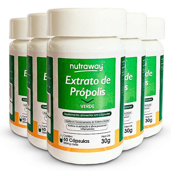 Kit 5 Extrato De Própolis Verde Nutraway 60 cápsulas