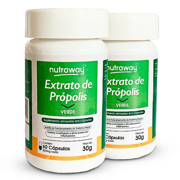 Kit 2 Extrato De Própolis Verde Nutraway 60 cápsulas