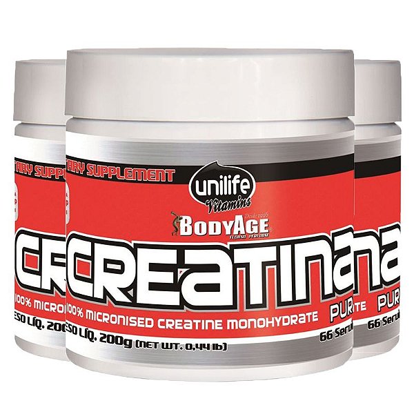 Kit 3 Creatina ATP Monohidratada 100% pura Unilife 200g