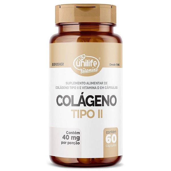 Colágeno Tipo II com Vitamina D Unilife 60 cápsulas