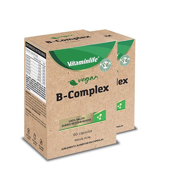 Kit 2 B Complex VitaminLife 60 cápsulas Veganas