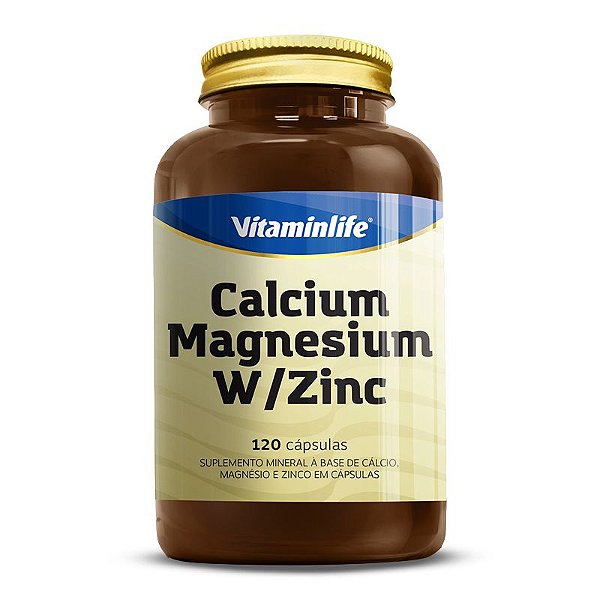 Calcium + Magnesium + Zinco Vitaminlife 120 cápsulas