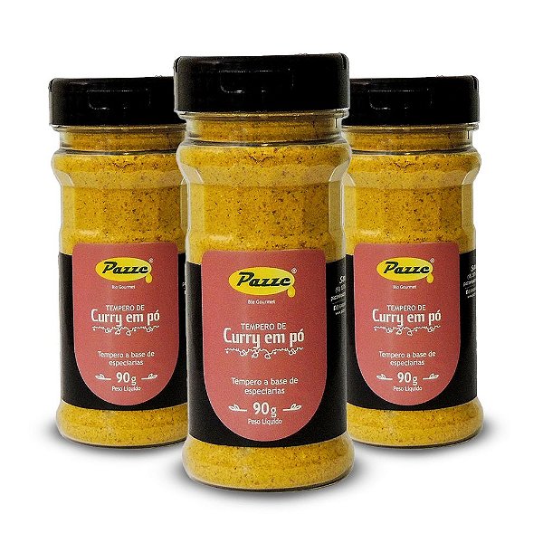 Kit 3 Tempero Curry Pazze 90g