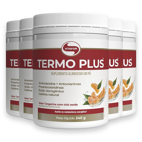Kit 5 Termo Plus Vitafor 240g Tangerina com Chá Verde