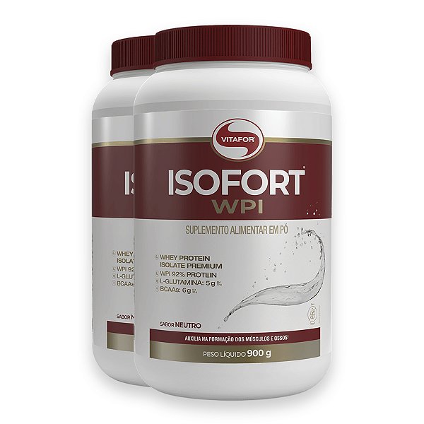 Kit 2 Isofort Vitafor Whey Protein 900g Neutro