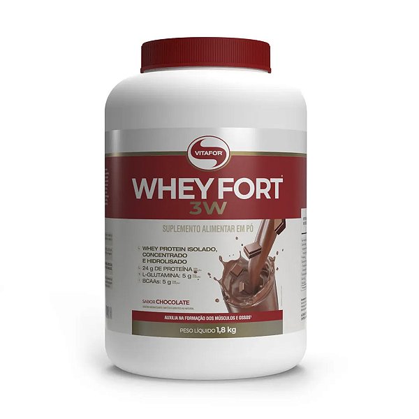 Whey Fort 3W Vitafor Chocolate 1800g