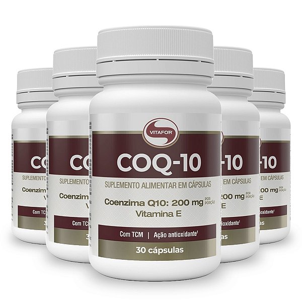 Kit 5 Coenzima COQ-10 Vitafor 30 Cápsulas