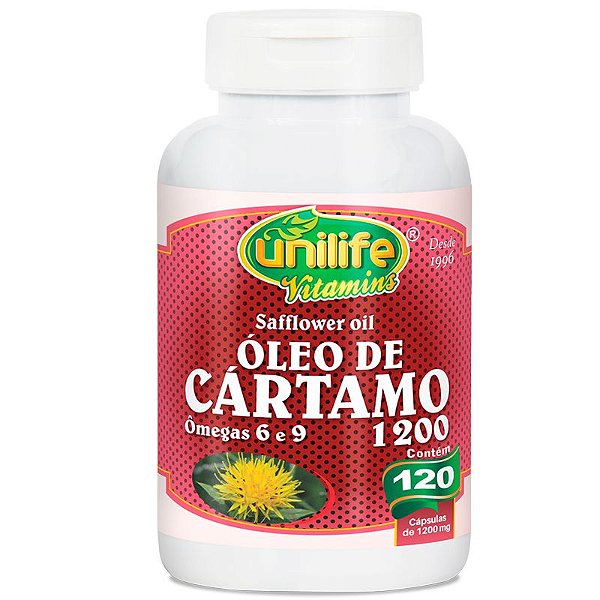 Óleo de Cartamo 1200mg com 120 cápsulas Unilife