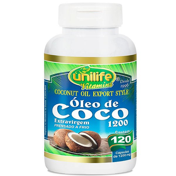 Óleo de Coco Extra Virgem 120 cápsulas Unilife