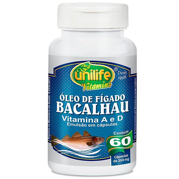 Óleo de Fígado de Bacalhau 60 cápsulas Unilife