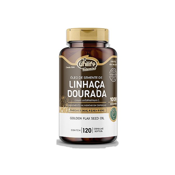 Óleo de Semente de Linhaça Dourada Unilife 120 Cápsulas