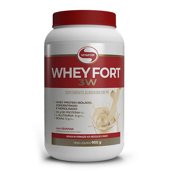 Whey Protein Vitafor Fort 3W 900g Banana