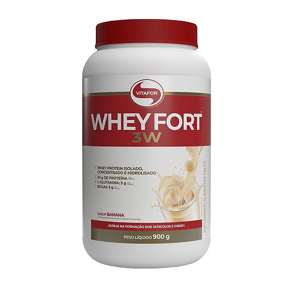 Whey Protein Vitafor Fort 3W 900g Banana