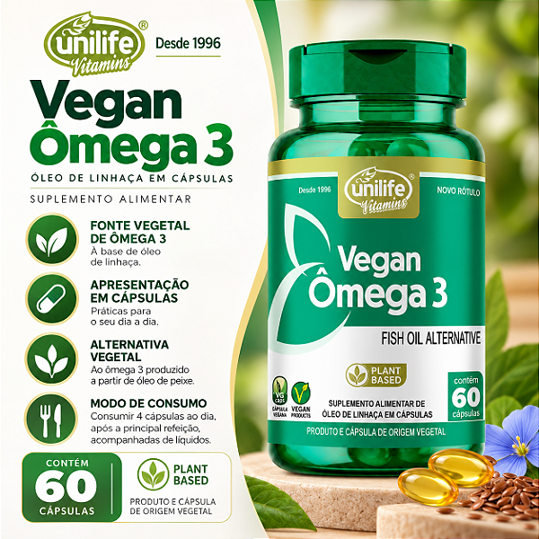 Ômega 3 Vegetal Unilife 60 Cápsulas