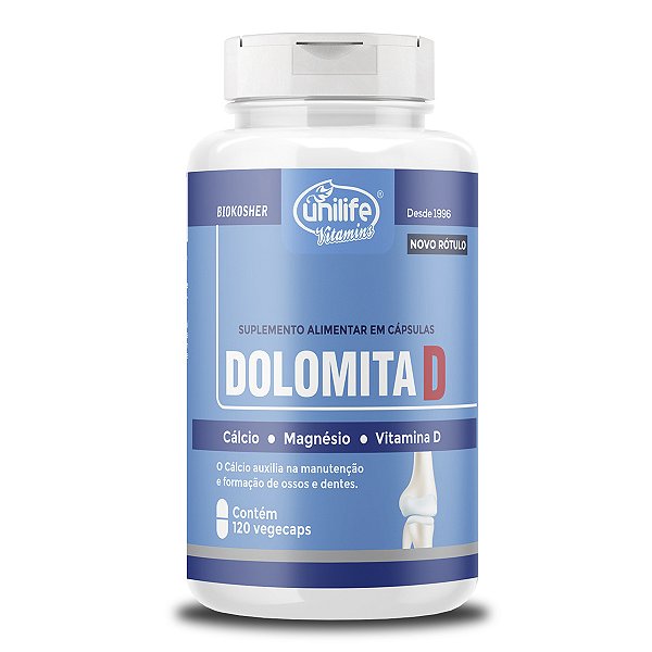 Dolomita com Vitamina D 120 cápsulas Unilife