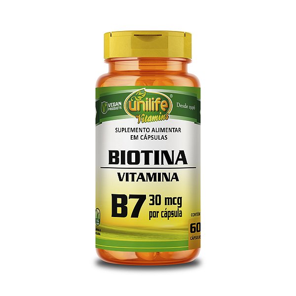 Vitamina B7 Biotina 60 cápsulas Unilife