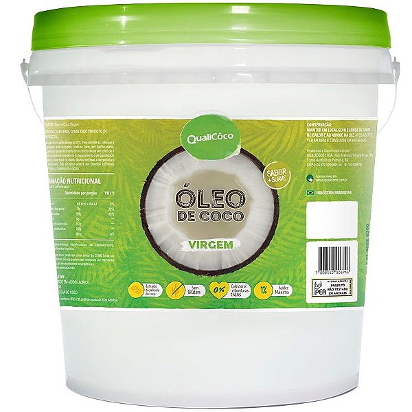 Óleo de Coco virgem Balde 10kg Qualicôco