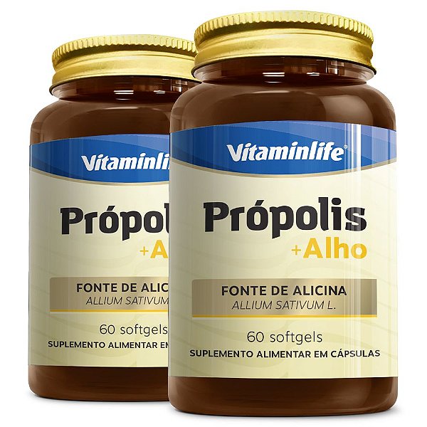 Kit 2 Própolis + Alho Vitaminlife 60 cápsulas