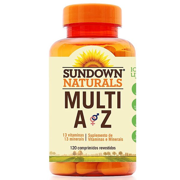 Multi A-Z Mix de Vitaminas e Minerais Sundown 120 cápsulas