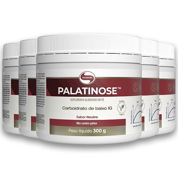 Kit 5 Palatinose Vegano Vitafor 300g Neutro
