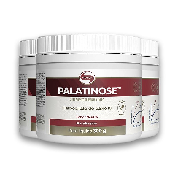 Kit 3 Palatinose Vegano Vitafor 300g Neutro
