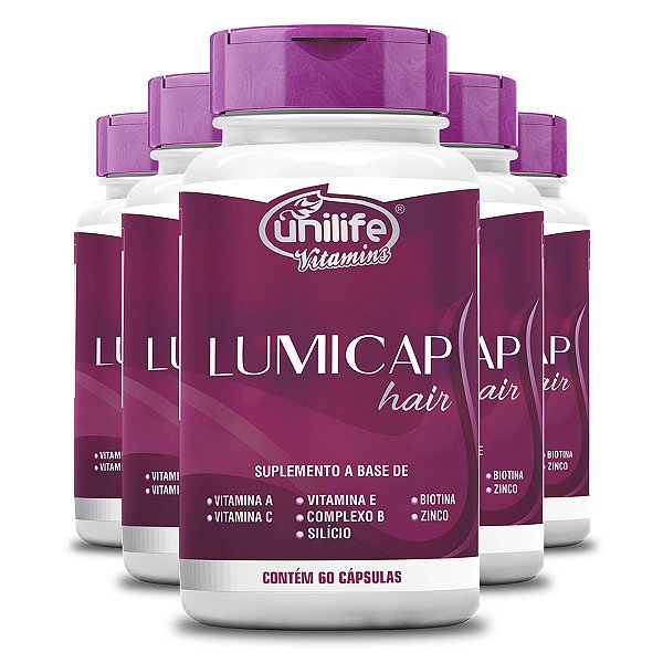 Kit 5 Lumicap Hair Unilife 60 cápsulas