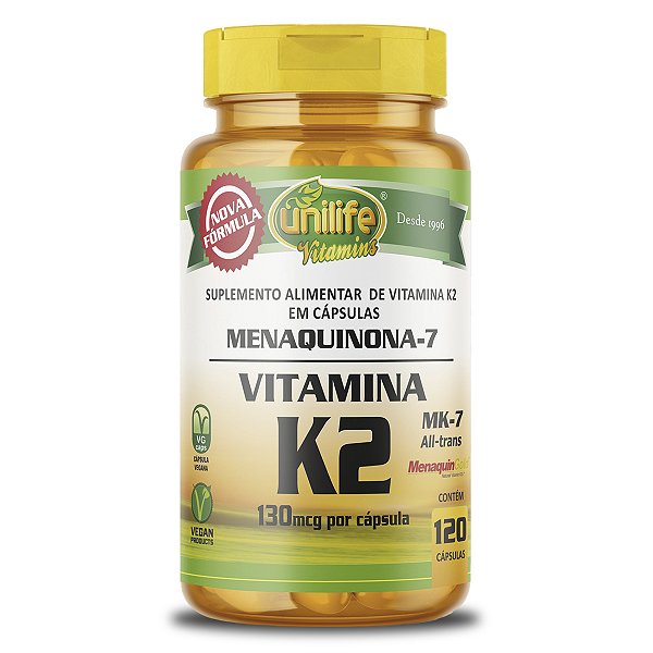 Vitamina K2 Menaquinona-7 Unilife 120 cápsulas