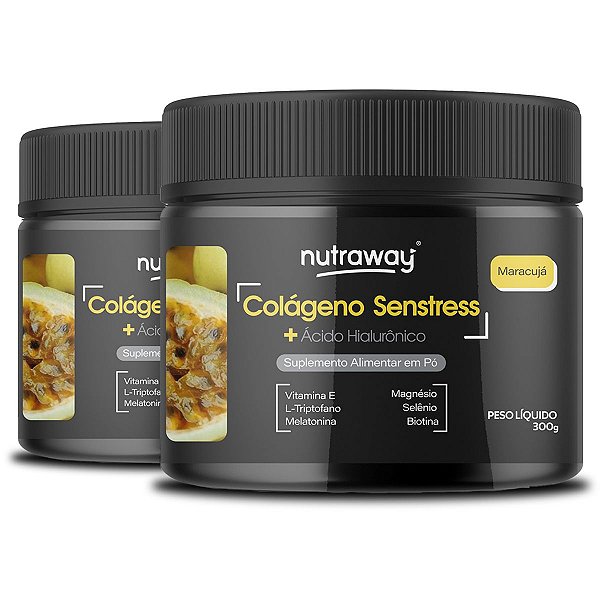 Kit 2 Colágeno Senstress Nutraway sabor Maracujá 300g