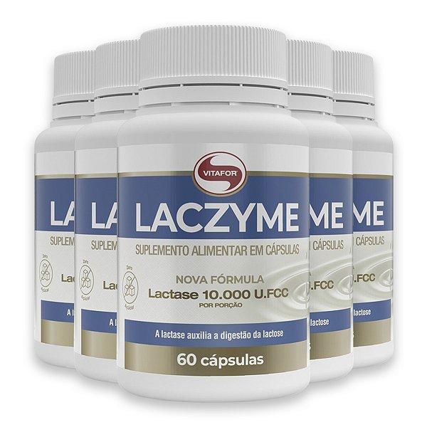 Kit 5 Laczyme Vitafor 60 Cápsulas 470mg