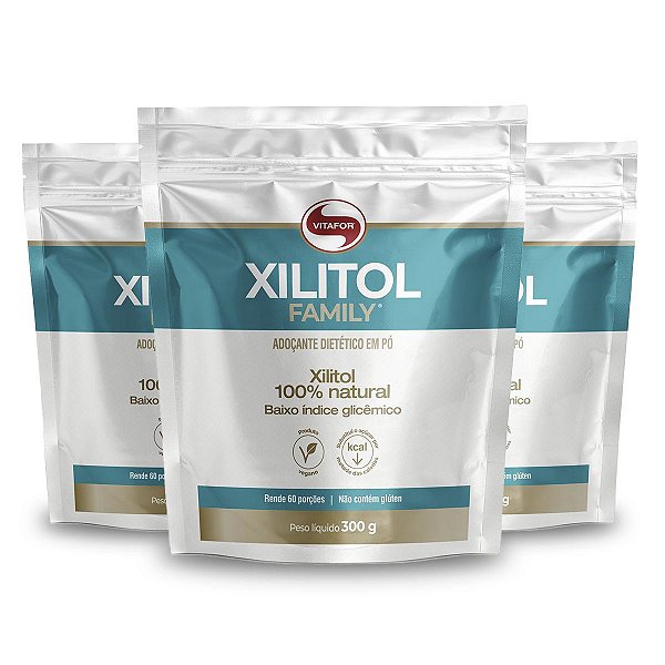 Kit 3 Xilitol Family Vitafor 300g