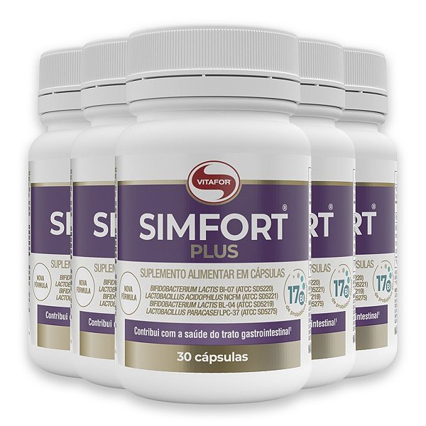 Kit 5 Simfort Plus Vitafor 30 Cápsulas