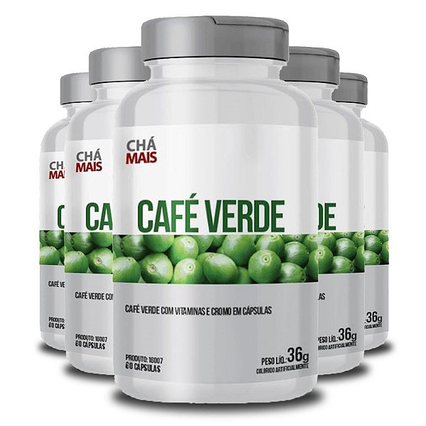 Kit 5 Café Verde Clinic Mais 60 Cápsulas 450 mg