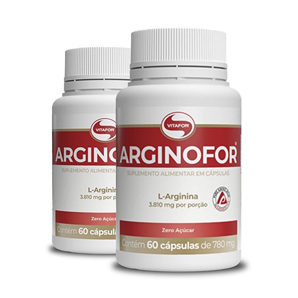 Kit 2 Arginofor L Arginina Vitafor 60 Cápsulas