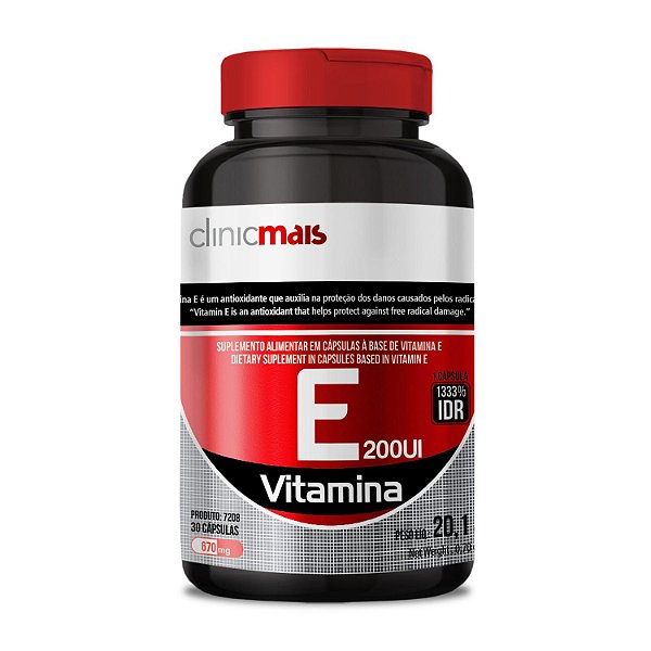 Vitamina E 200UI 670mg Clinicmais 30 Cápsulas