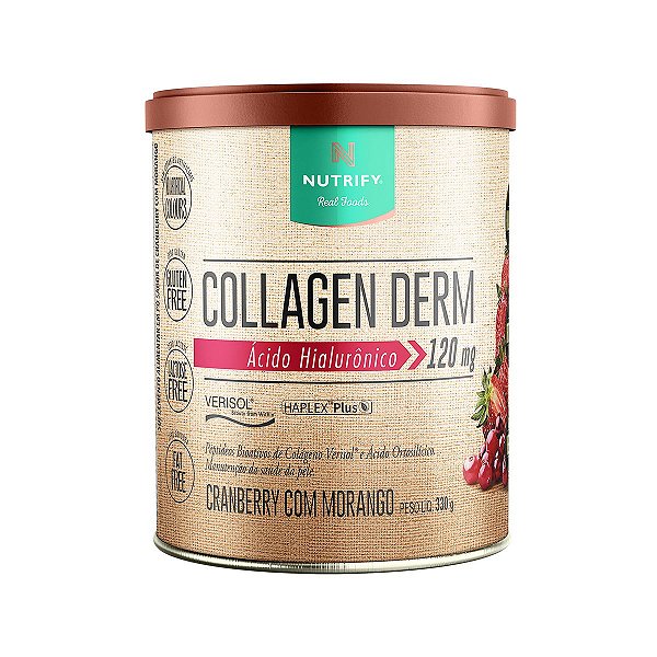 Collagen Derm Hialurônico Cranberry com Morango Nutrify 330g