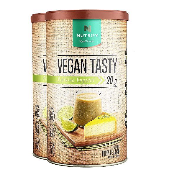 Kit 2 Vegan Tasty Proteína Vegetal Torta de Limão Nutrify 420g