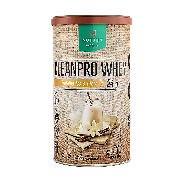 Clean Pro Whey Hidrolisado Baunilha Nutrify 450g