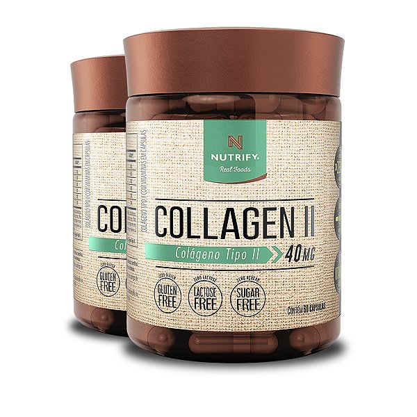 Kit 2 Colágeno Tipo 2 Nutrify Collagen II 60 Cápsulas