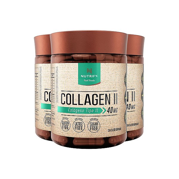 Kit 3 Collagen II Colágeno Tipo 2 Nutrify 60 Cápsulas