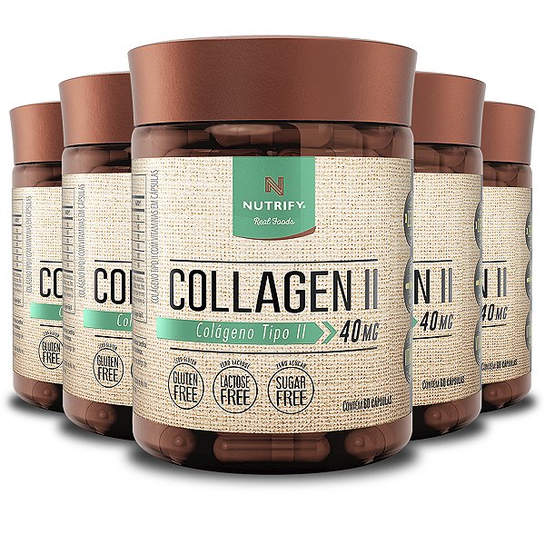 Kit 5 Colágeno Tipo 2 Nutrify Collagen II 60 Cápsulas