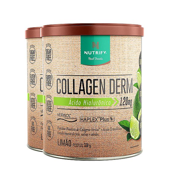 Kit 2 Collagen Derm Ácido Hialurônico Limão Nutrify 330g